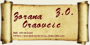 Zorana Oraovčić vizit kartica